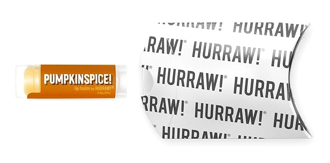 Hurraw! Pumpkin Spice Lip Balm: Organic, Certified Vegan, Cruelty and Gluten Free. Non-GMO, 100% Natural Ingredients. Bee, Shea, Soy and Palm Free. Made in USA