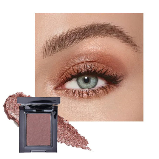 Red Brown Shimmer Single Eye Shadow Palette Makeup with Mirror,Neutral Powder Monochrome Eyeshadow for Older Women,Waterproof Long Lasting Naturing-Looking sombras para ojos