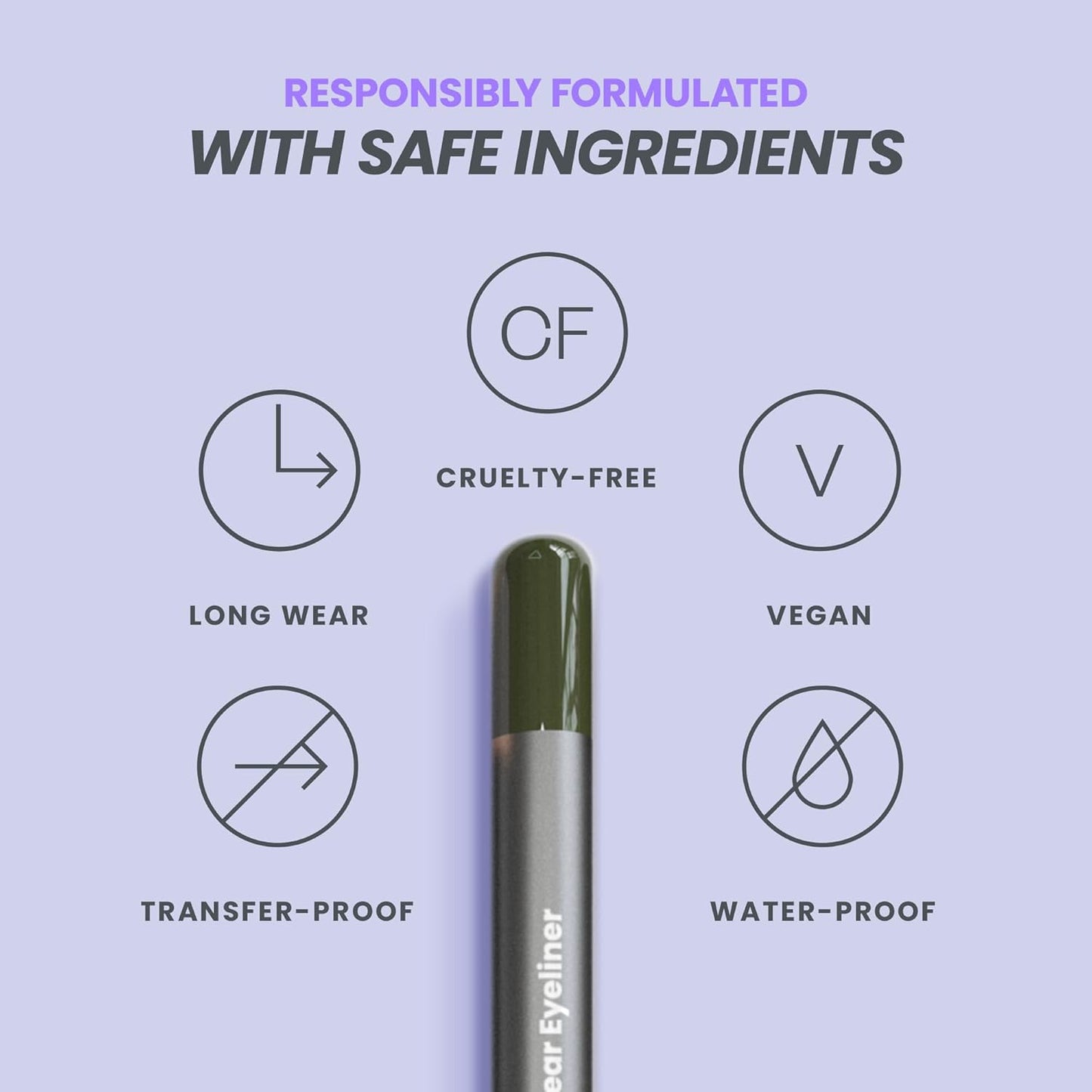 Wonderskin 1440 Longwear Green Eyeliner Pencil with Sharpener - Waterproof, Sharpenable Eyeliner Pencil & Smudge Proof Green Eye Liner Pencils (Olive)