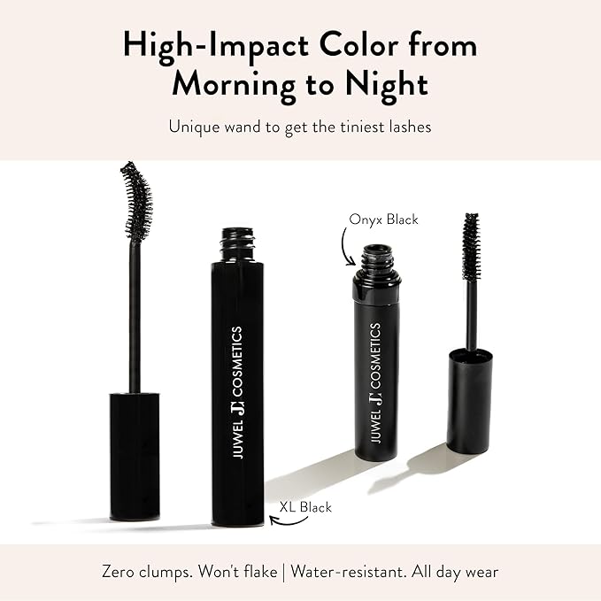 Juwel Cosmetics XL Black Mascara, Volumizing and Lengthening Mascara, Long-Wear Waterproof High-definition mascara with Carnauba Wax and Beeswax, pH Balanced for Sensitive Eyes, Paraben-free, 10ml