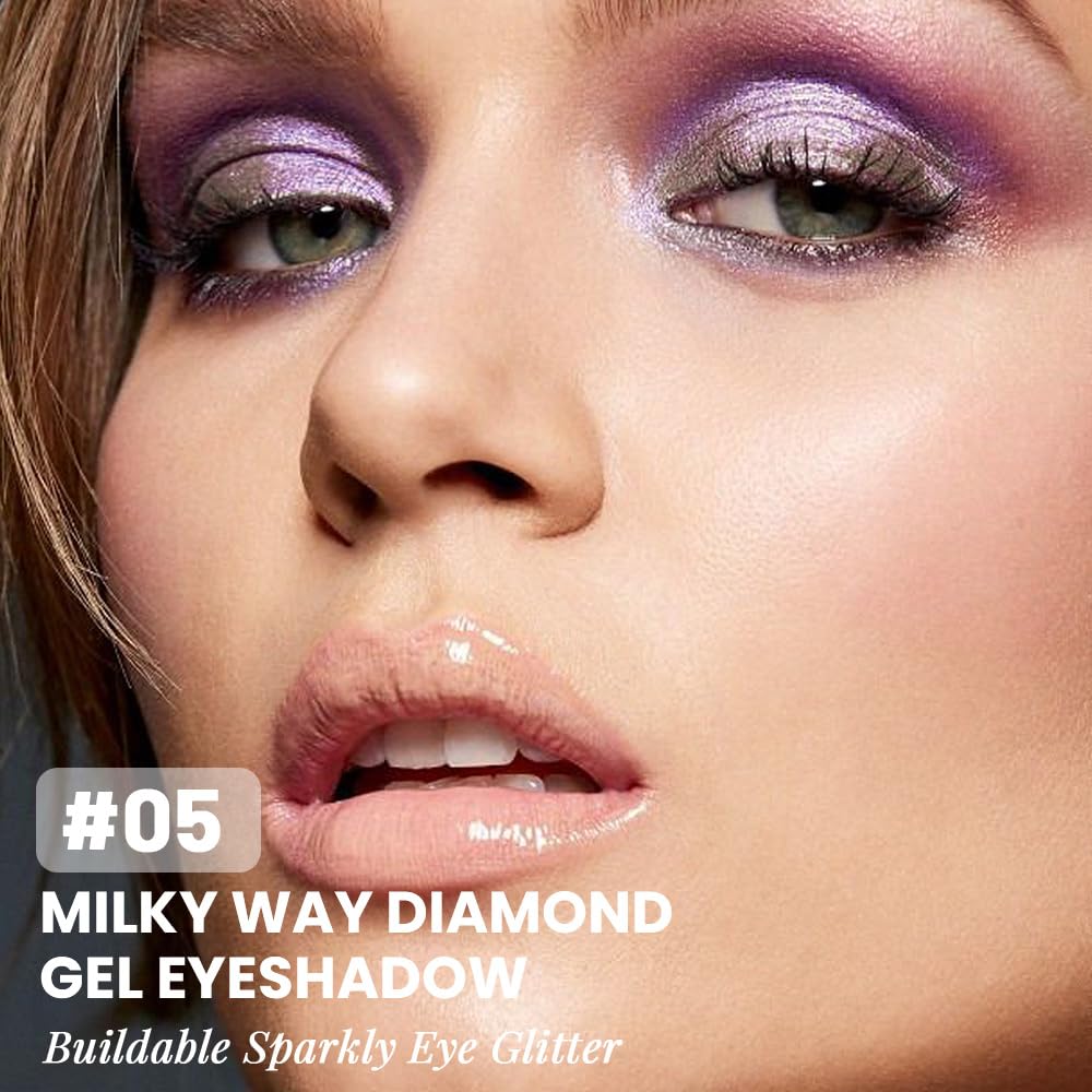 Monochrome Glitter Eyeshadow Palette,Single Light Purple Shimmer Eyeshadow,Long-Lasting Sheer Eye Makeup With A Sparkle Finish,Smooth Formula,Vegan & Cruelty-Free