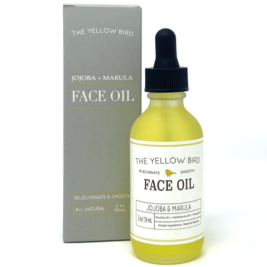 Yellow Bird Nourishing Face Oil - All Natural Hydrating, Anti Aging Facial Serum. Includes Jojoba, Marula, Primrose, & Rosehip for Restoring Skin