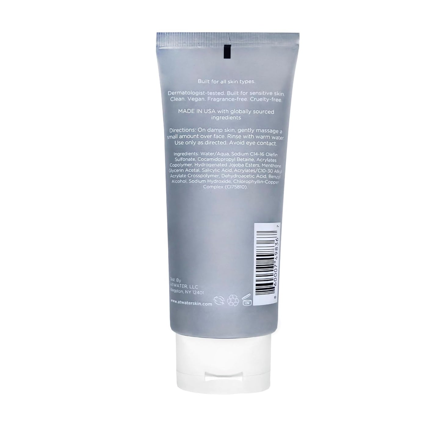 ATWATER Skin Armor Exfoliating Face Scrub, Men's Facial Cleanser with Jojoba Beads and Salicylic Acid, Non-Abrasive Skin Exfoliator for All Skin Types - 3.4 oz