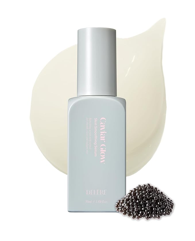 Delere Caviar Glow Smoothing Serum | Caviar Collagen with Niacinamide and Retinol for Face | Korean Serum for Glowing Skin and Radiant Glass Skin, 1.7oz