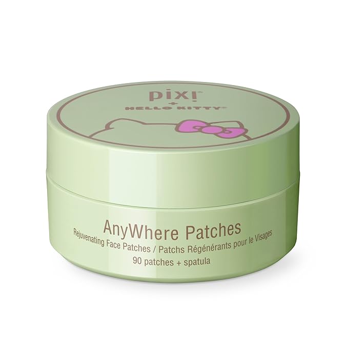 Pixi + Hello Kitty AnyWhere Patches, Multipurpose Hydrogel Under-Eye Patches, Hyaluronic, Caffeine & Retinol Eye Patches For Under Eyes, Revitalize Eye Area, 45 pairs / 90 Patches