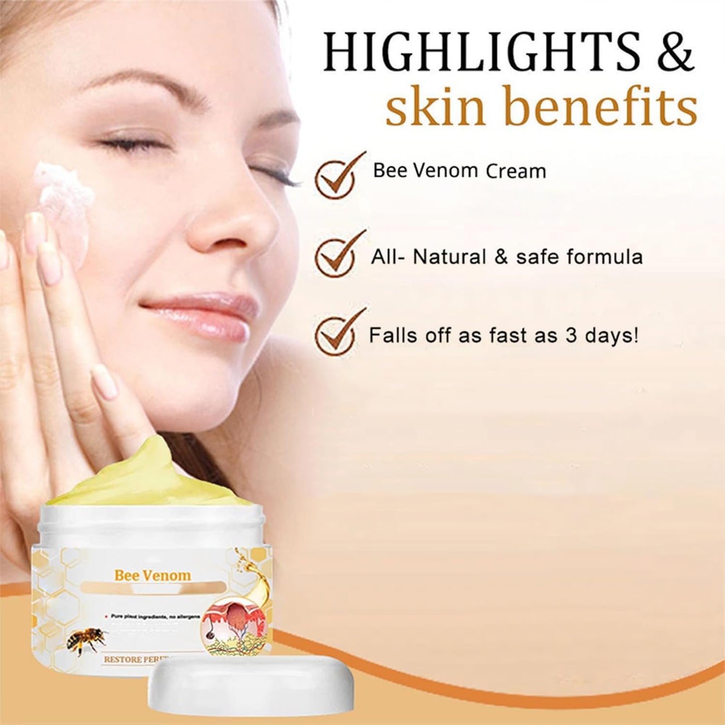 Bee Venom Cream, Professional Bee Venom Cream, Bee Venom Repair Cream for All Parts of The Body (2 Pack)