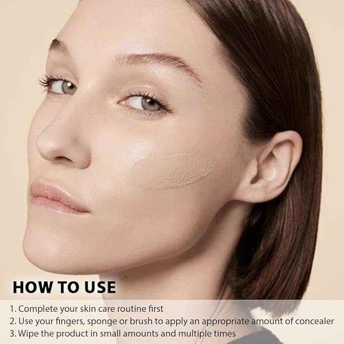 Pro Under Eye Full Coverage Liquid Concealer to Cover Dark Circles, Scars, Redness, Spots, Fine Lines, Corrector Anti-Aging Natural Finish, Moistening Smooth Cream, Waterproof 0.4 fl oz - Medium#