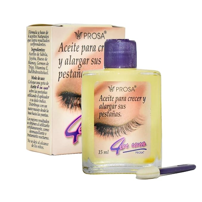 ProsaSet - 5 Most Popular Products | Crystal Protein Gel for Eyebrows or Eyelash Primer- Micro- Fiber Mascara - Black Eyeliner - Eyelash Growth Oil - Under Eye Cream