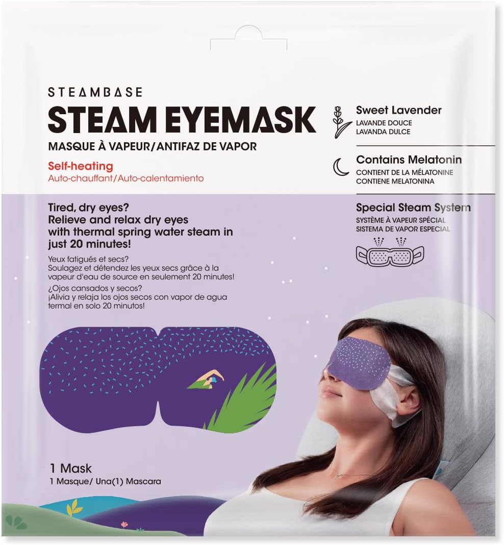 Steam Eye Mask 6 Packs for Dry Eyes and Puffiness Helping Sleep with Melatonin Steam Moisture Self Inflate Heated from Korea