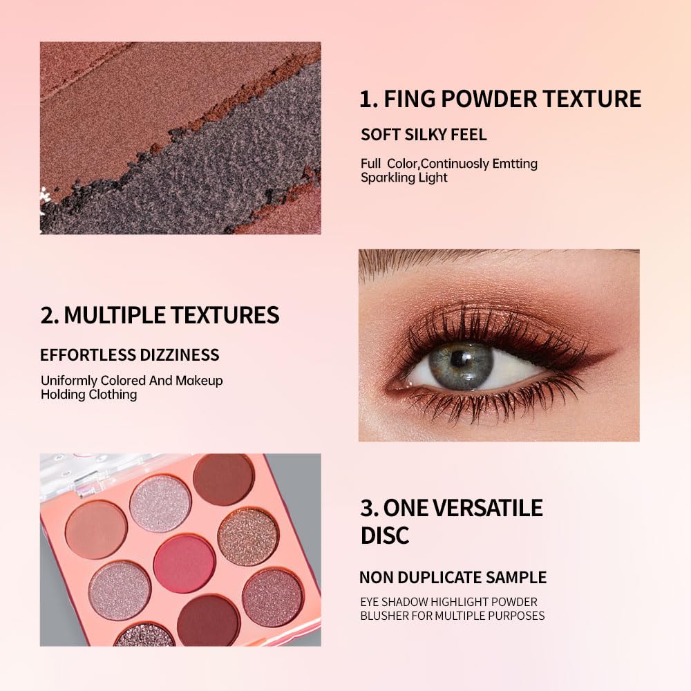 Nude Mauve Eyeshadow Palette – Perfect Matte & Shimmer Blend, Rose, Plum & Mauve Tones, Long-Lasting, Waterproof, Easy to Blend, Create Natural & Elegant Eye Makeup for Daily or Evening Looks 02