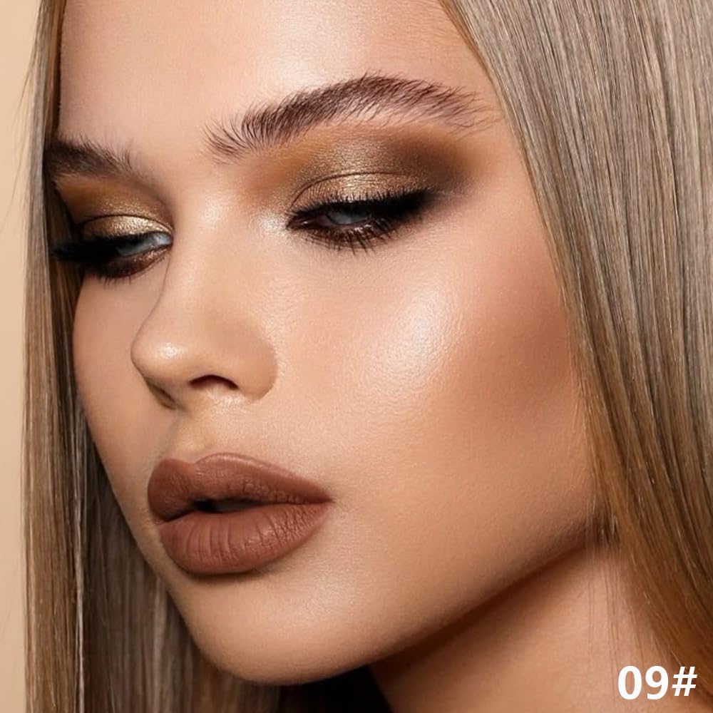 Dark Kakhi Green Shimmer Cream Eye Shadow Stick Makeup for Women, Dark Kakhi Green Shimmer Matte Eye Shadow Brightener Stick for Eyes, Waterproof Eyeshadow Pencil Applicator Blendable for Eye 09