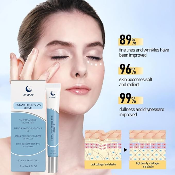 Instant Firming Eye Serum, Reduces Under-Eye Bags, Wrinkles, Dark Circles, Fine Lines & Crow's Feet – Anti-Aging Wrinkle Remover | 15ml(0.49 oz)