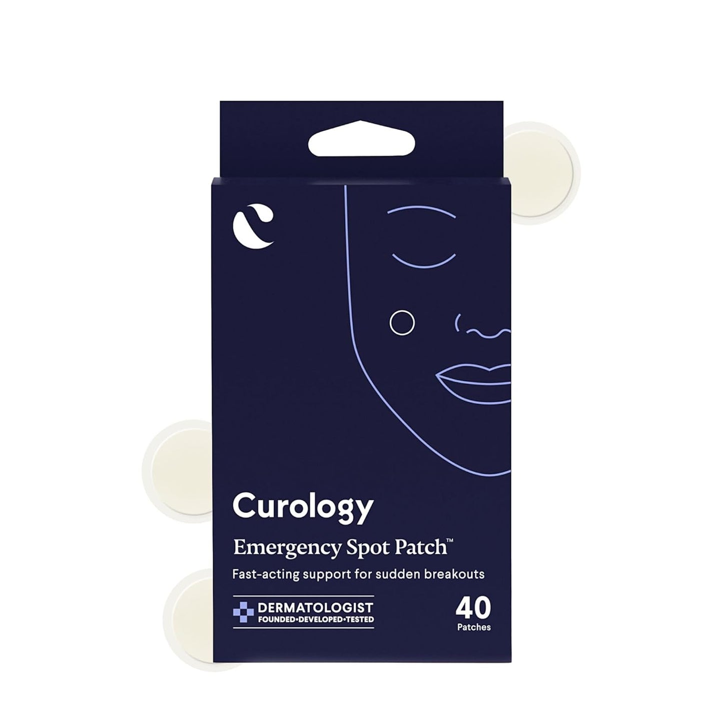 Curology Emergency Spot Pimple Patches for Face, Hydrocolloid Pimple Patches Fast-Acting, 40 Count