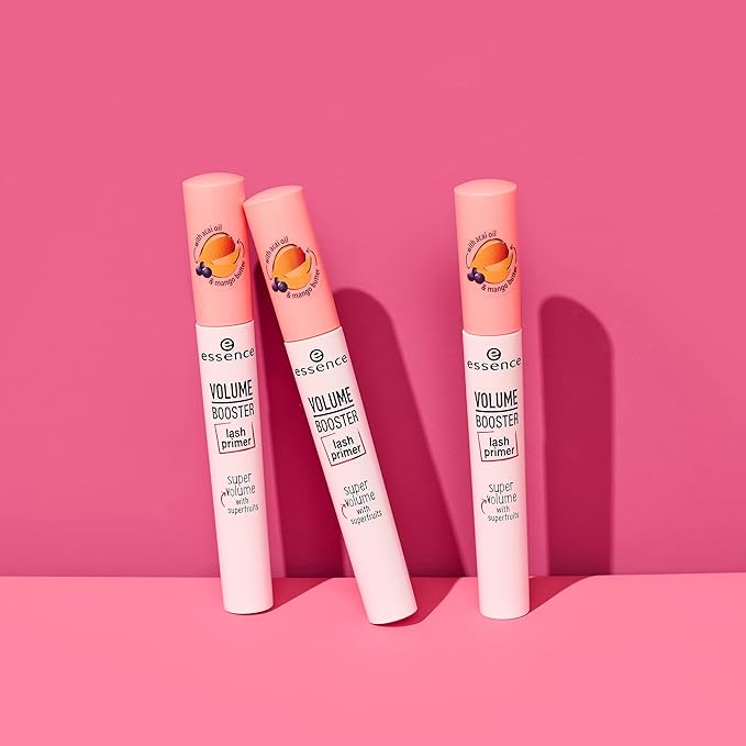 essence | Volume Booster Lash Primer Mascara | Infused with Mango Butter and Acai Oil for Nurtured Lashes | Conditioning Mascara Primer | White | Vegan | Paraben & Cruelty Free (Pack of 3)