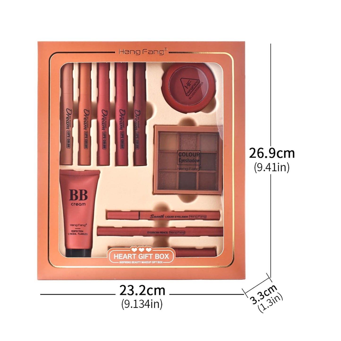 ICE LOVE All in One Makeup Kit, 11-Piece Women Complete Makeup Kit, a Must-Have Gift Set for Beginners or Professional Makeup Sets Beginners. (A)