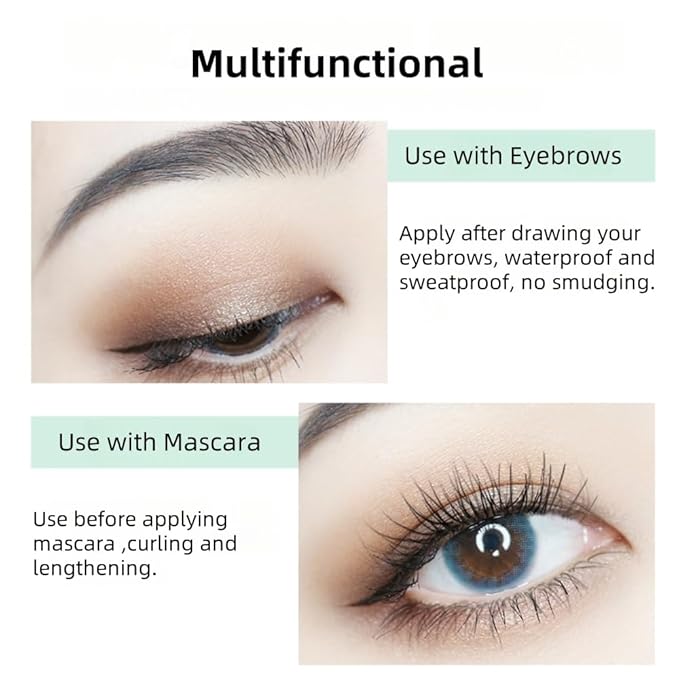 Black Mascara Primer, EyeLash Primer for Mascara with Comb Brush, Volumizing, Lengthening, Natural Look, Long-Lasting Hold, Smudge-Proof, No Clumping, Eye Makeup, Waterproof