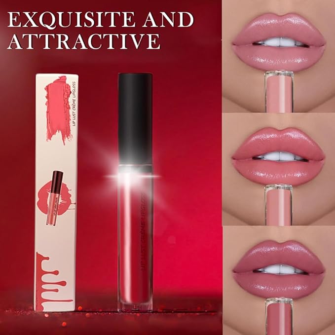 12 Colors Cream Texture Lipstick for Women, Long Lasting Lipstick Non-Stick Lipgloss Velvet Lip Makeup, Moisturizing Liquid Lip Stick Non-Fading Lip Gloss Hydrating Lip Tint for Makeup (#03)