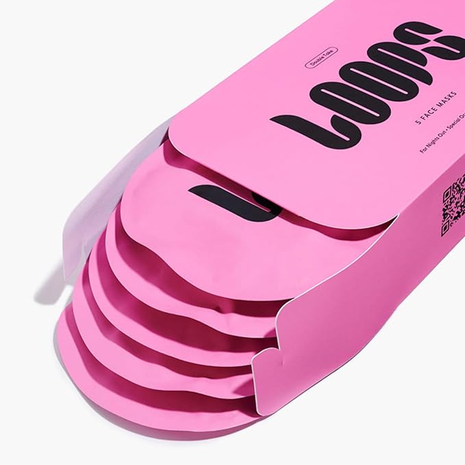 LOOPS DOUBLE TAKE - Hydrogel Korean Face Mask - Calms & Soothes Skin’s Surface - Helps Refine Pores - For All Skin Types - Gifts for Women, Stocking Stuffer - 5 pc