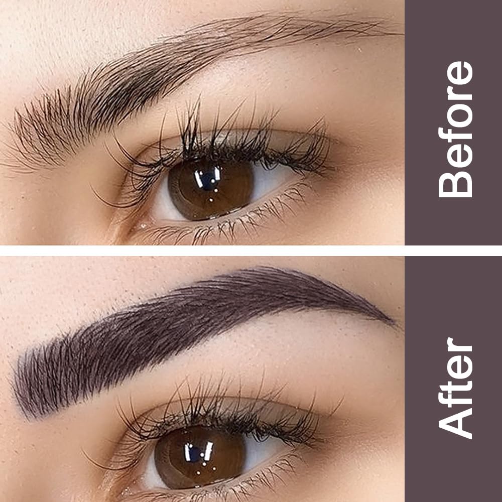 evpct 2-in-1 Tinted Brow Gel & Clear Brow Setting Glue Eyebrow Gel Kit - Strong Hold 24HR Waterproof Smudgeproof Eyebrow Makeup for Natural Soft Full Brows, Brows Enhancer Mascara Makeup - Dark Brown