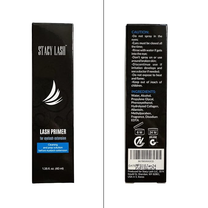 STACY LASH Eyelash Extension Primer (1.35fl.oz/40ml) /Protein Oil Remover/Increase Adhesive Bonding Power Retention/Pretreatment for Individual Semi Permanent Extensions Glue Supplies