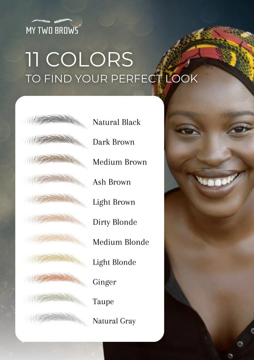 (10 pairs) Ginger Temporary Eyebrow Tattoo - Medium Size - Waterproof & Smudgeproof - Classy Curve Style Eyebrow Stickers - Sheet Lasts up to 30 Days - Won't Work on Existing Brows