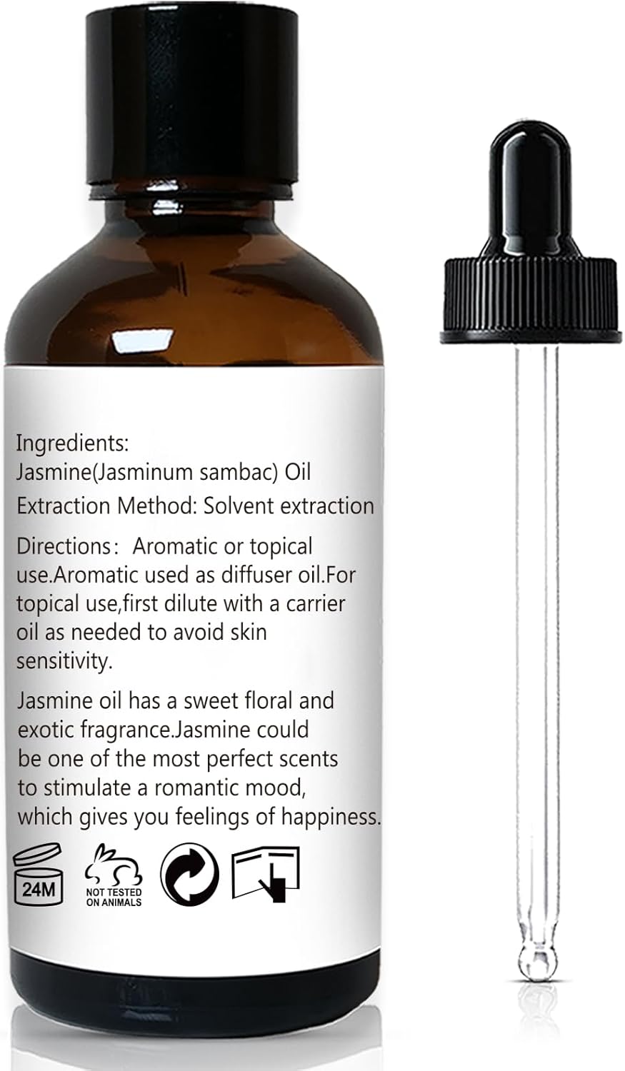Jasmine Essential Oil, Fragrance Oil Scent Oils for Soap, Dryer Balls, Diffusers, Laundry, Bath Salts - 1 oz/30ml