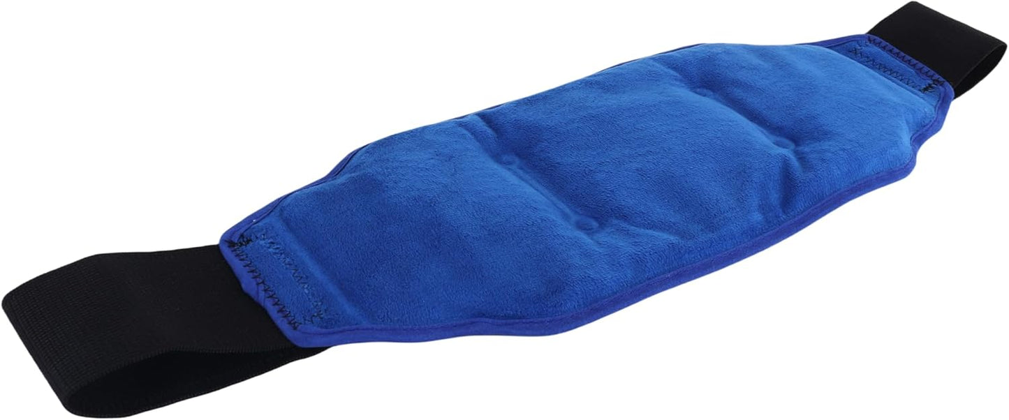 Premium Hot Cold Gel Bead Ice Pack by FOMI Care | Cool Compress for Lower Back, Shoulder, Knee, Bicep, Stomach | Coccyx, Sciatica, Tailbone Pain Relief | Flexible, Reusable Heating Pad | (Blue)