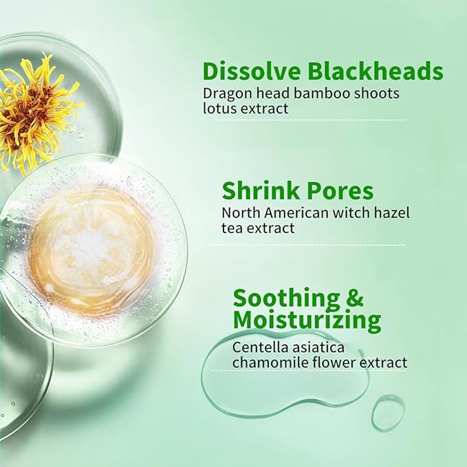 Blackhead Remover 3-in-1 Kit with Pore Strips, 10ml Blackhead Removal Liquid and 10ml Pore Shrinking Essence, Facial Care Set for Nose & T-Zone, Gentle for All Skin Types