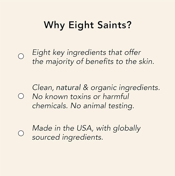 Eight Saints Skincare Pure Hyaluronic Acid Serum for Face Plumping, Natural and Organic Vitamin C Face Serum with Vitamin E for Fine Lines, Reduces Wrinkles, Firming, Hydrating, Anti-Aging, 1 Oz