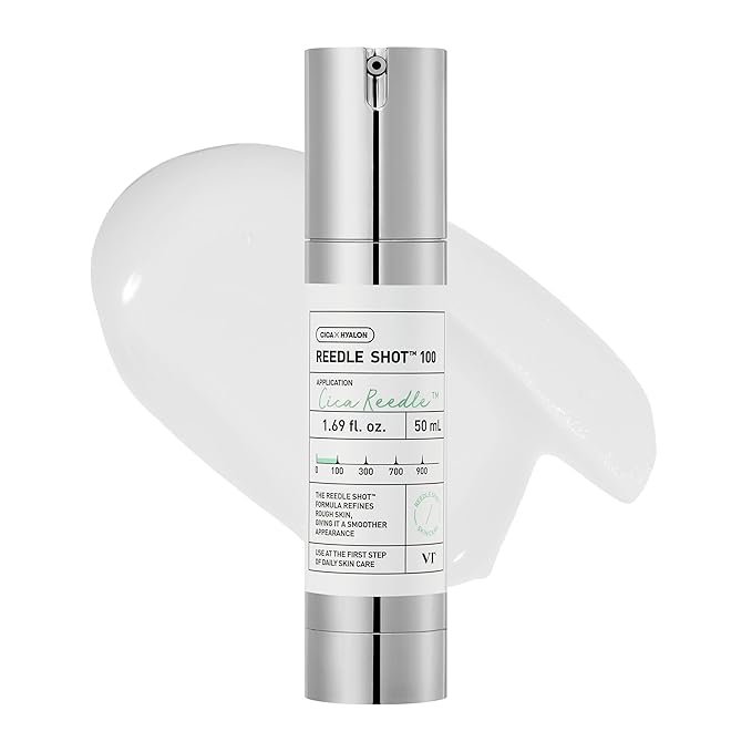 VT COSMETICS CICA Reedle Shot 100, Spicule Microneedling Serum for Pore Care & Exfoliation, Exosome, Centella Asiatica for Glass Skin, Skin Texture, Korean Liquid Skin Booster (1.69 Fl Oz / 50ml)