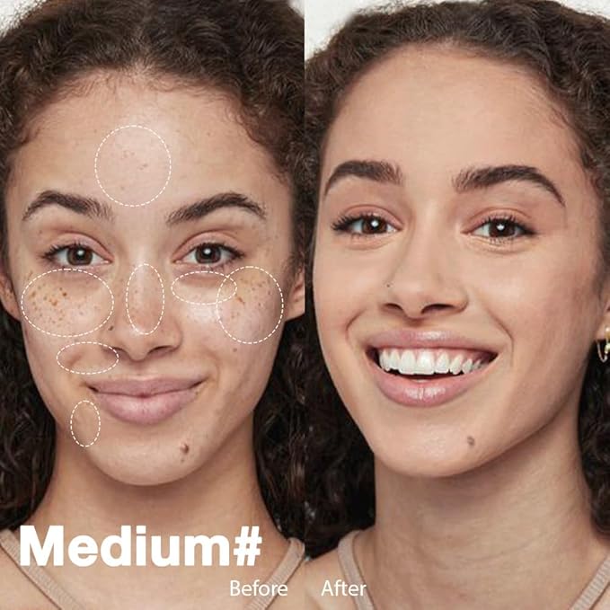 Pro Under Eye Full Coverage Liquid Concealer to Cover Dark Circles, Scars,Redness,Spots,Fine Lines,Corrector Anti-Aging Natural Finish, Moistening Smooth Cream,Waterproof 0.4 * 2 fl oz-Light+Medium