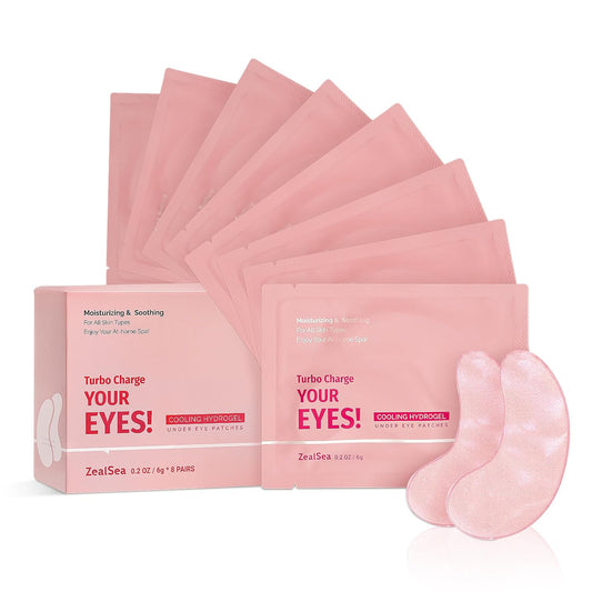 ZealSea 8 Pairs Under Eye Masks for Dark Circles and Puffy Eyes - Hydrating Eye Patches, Gel Eye Patches Eye Bags Treatment for Women - Cling to Eye Moisturizing Lighten Fine Lines