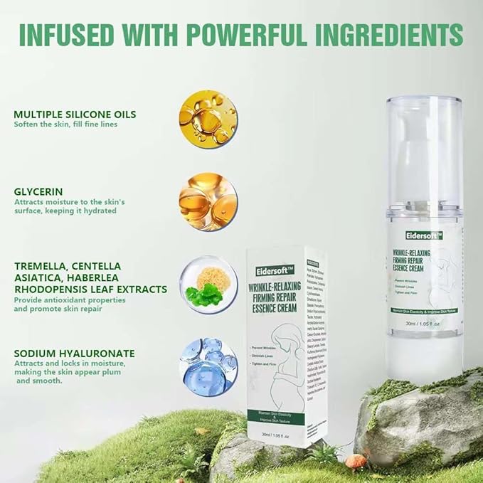 Wrinkle-Relaxing Firming Repair Essence Cream - Removes Maternity Stretch Marks, Prevents Wrinkles & Fine Lines, Nourishes & Rejuvenates Skin with Safe, Natural Formula