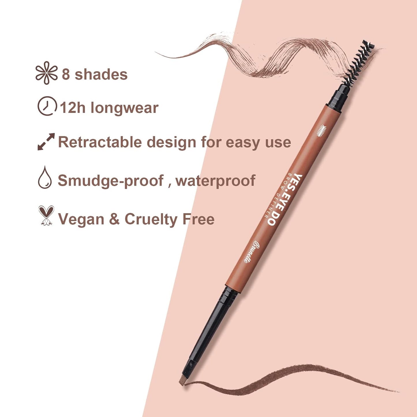 Dark Brown Eyebrow Pencils, Mechanical Brow Pen, Automatic Dual-sided Microfilling Eye Brow Makeup Pen for Brows Precise Defining Filling Sculpting, Longlasting Water-restistant,Chocolate YES.EYE DO