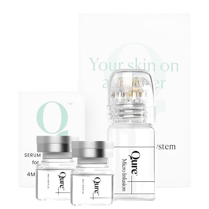 Qure Micro Infusion System for Face & Neck - Facial Moisturizing Essence, Hydrating Serum for All Skin Types, Refreshed Skin - 1-Month Supply