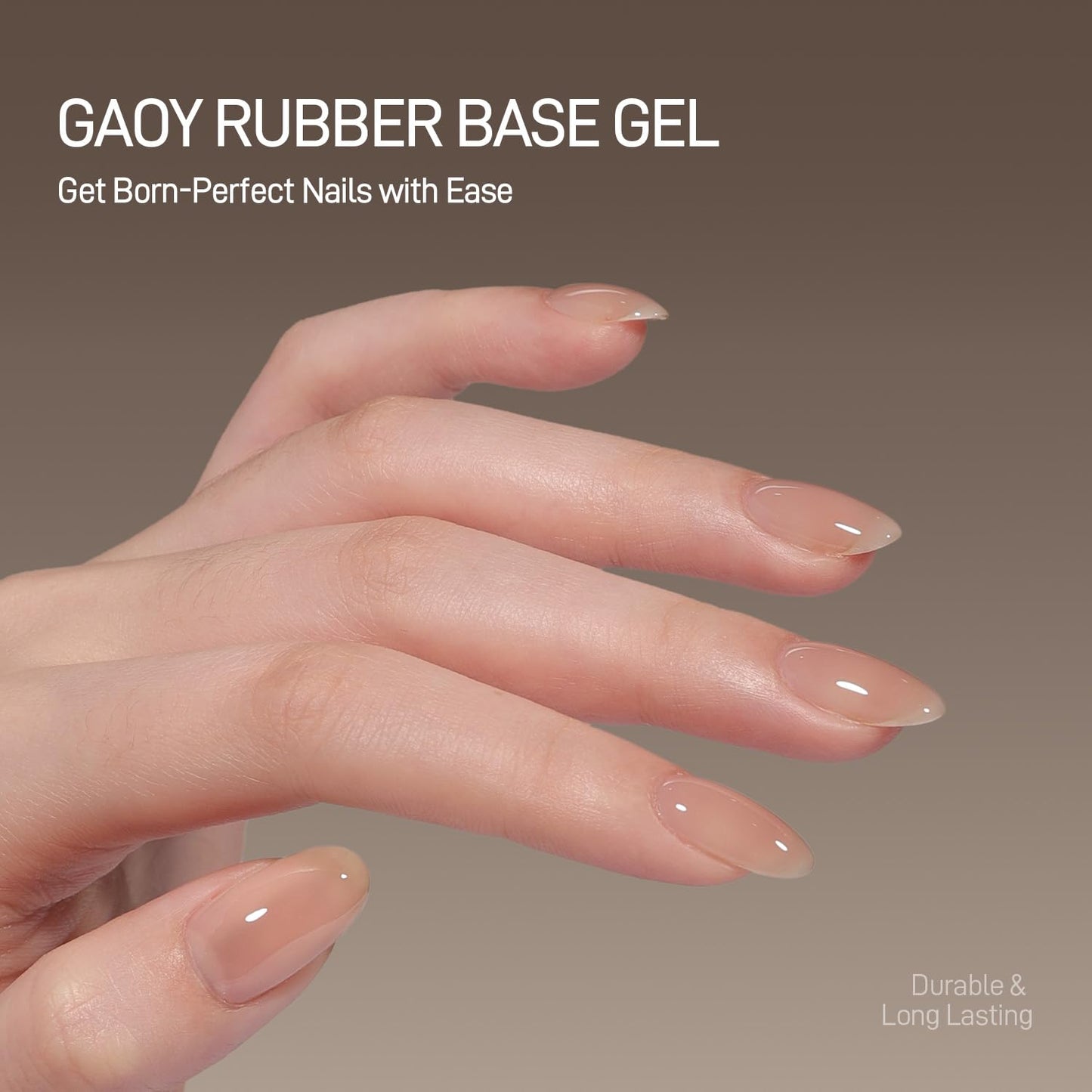 GAOY 16ml Rubber Base Gel, Jelly Builder Base Nail Gel Nude Sheer Pink, 3-in-1 Soak Off Nail Strengthener, 02 Nude Jelly