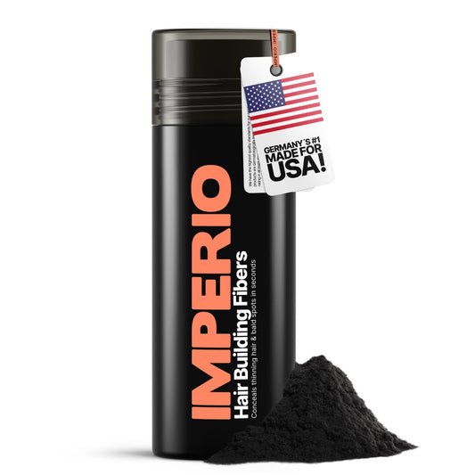 IMPERIO Hair Building Fibers for Thinning Hair - 26g Premium Hair Fibers for Women & Men in Hairdresser Quality - Hair thickening in less than 20 seconds (Black)