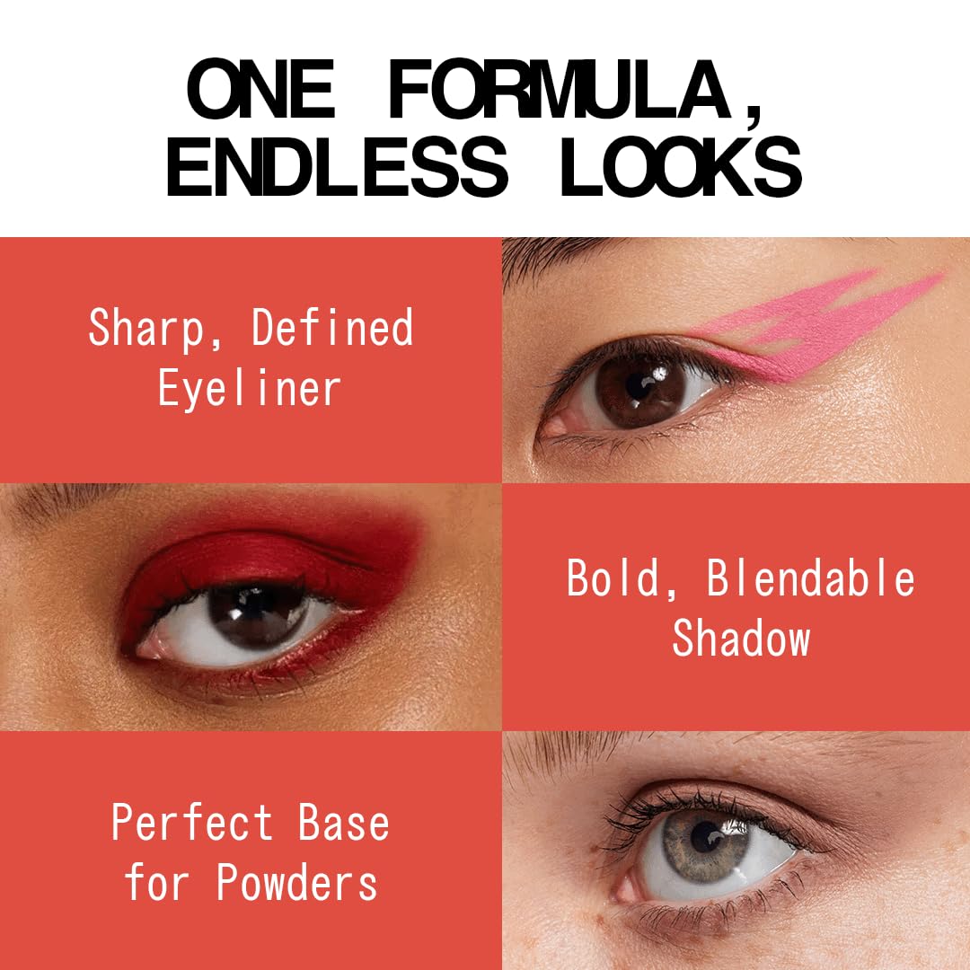 aboutface Matte Fluid Eye Paint Marigold – High-Pigment Liquid Eyeshadow, Long-Lasting, No-Budge Matte Finish, Vegan & Cruelty-Free (Bright Coral)