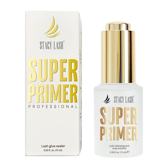 Stacy Lash Primer for Lash Extensions | Super Primer/Cleanser 15ml | Eyelash Extension Primer | Protein Oil Remover | Increase Adhesive Bonding Power Retention | Professional Lash Supplies