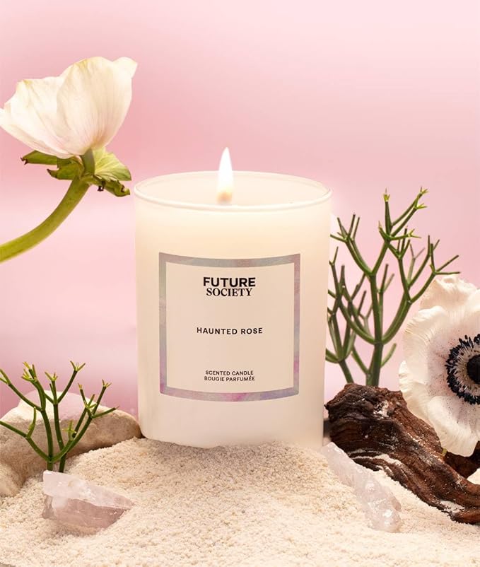 Future Society Haunted Rose Luxury Home & Body Gift Set - Body Wash, Body Lotion, & 2oz Scented Candle - Smoky Floral with Notes of Black Pepper, Rose, Amber & Sandalwood - Beauty Gifts for Women