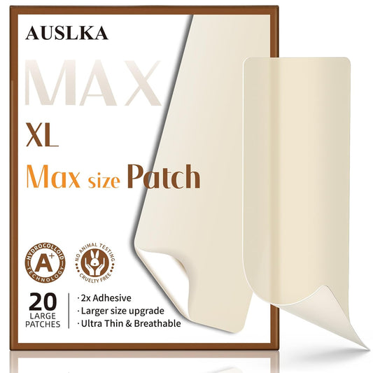 AUSLKA Large Blemish Zit Patches XL - 20 Strips - Hydrocolloid Dots -Blemishes Patch - Zit Breakouts - Blemishes Stickers - Max Size