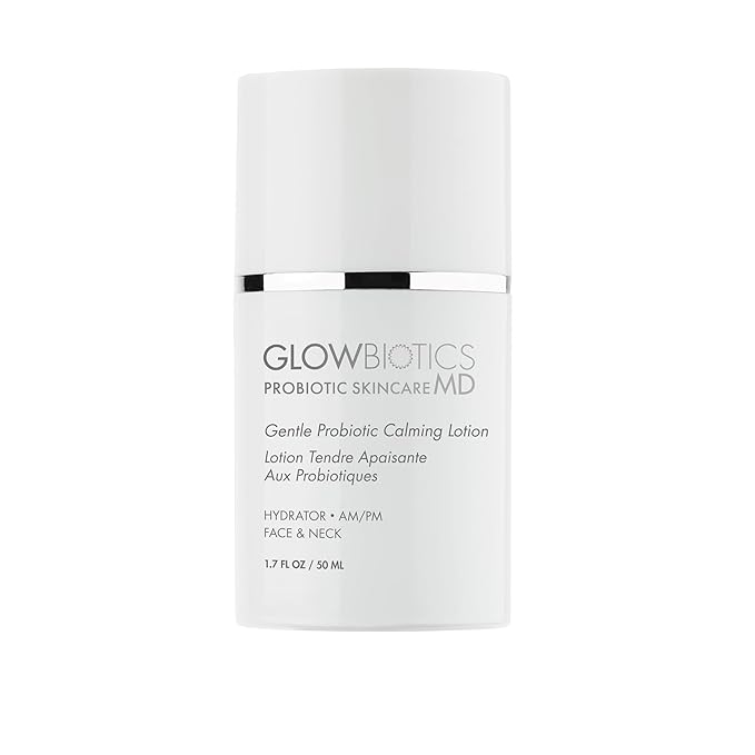 Glowbiotics Gentle Probiotic Calming Lotion: Lightweight Peptide & Probiotic Moisturizer for Sensitive Skin | With Hyaluronic Acid, Niacinamide & Ceramide-Rich Safflower Oil