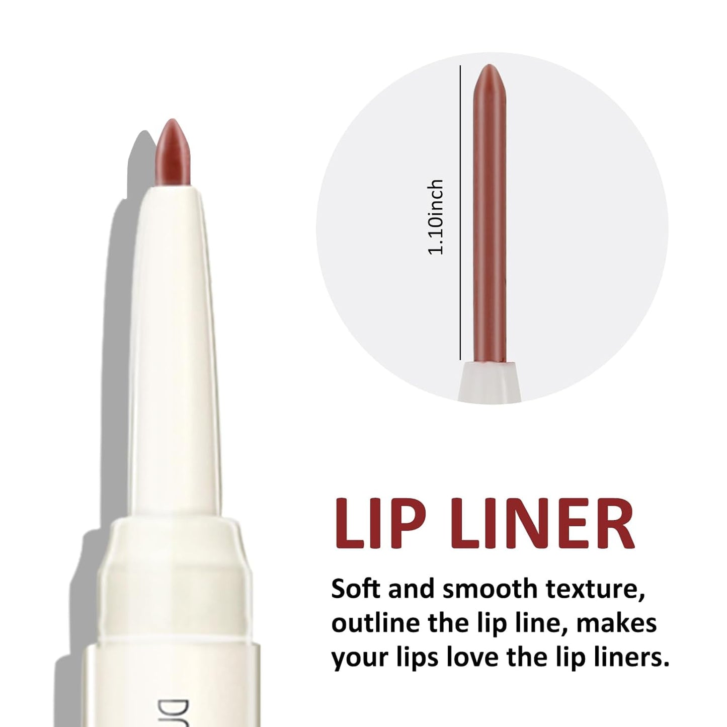 Boobeen Double-ended Lipstick Lip Liner Makeup Velvet Lipgloss Lipstick, Creamy Lip Pencil for Women Matte Long-lasting Matte Satin Finish, Nourishing and Non-fading