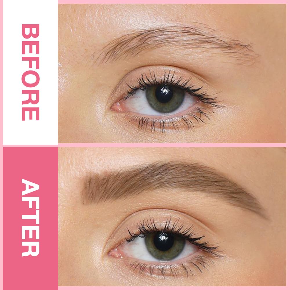 3Pcs Waterproof Eyebrow Pencil, Professional Makeup Micro Brow Pencil, Double-ended ultra-fine eyebrow pencil, Ultra-Fine Mechanical Pencil (3, 04#Light Brown)