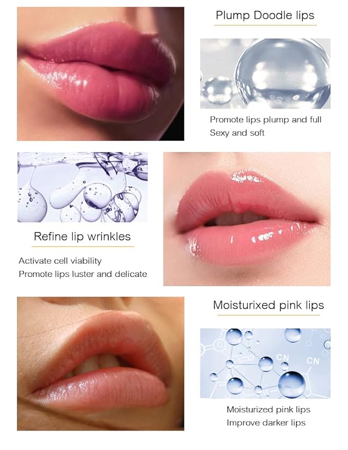 GL-Turelifes Lip Plumper Lip Gloss, Lip Maximizer Plumper Lip Extreme Volume, Heathly Enhancer Hydrated Lips, Moisturize, Refine Dryness Wrinkles Enhances Plump Gloss