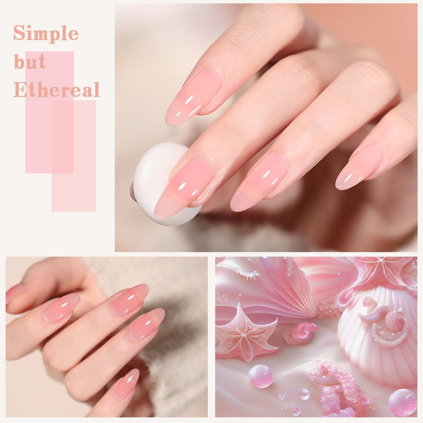 Jelly Pink Gel Nail Polish Set of 10 Colors Nude Gel Polish Kit UV LED Soak Off Nail Polish Gel Home DIY Manicure Nail Art Salon Varnish