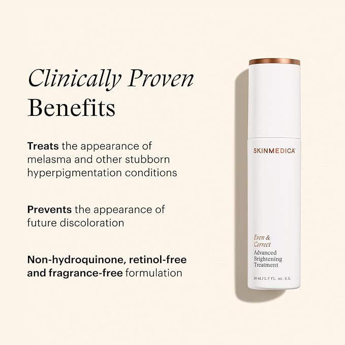 SkinMedica Even & Correct Advanced Brightening Treatment Face Serum (NEW PACKAGING), Addresses the Appearance of Dark Spots, Hyperpigmentation & Melasma for Aging Skin,1.7 Fl Oz
