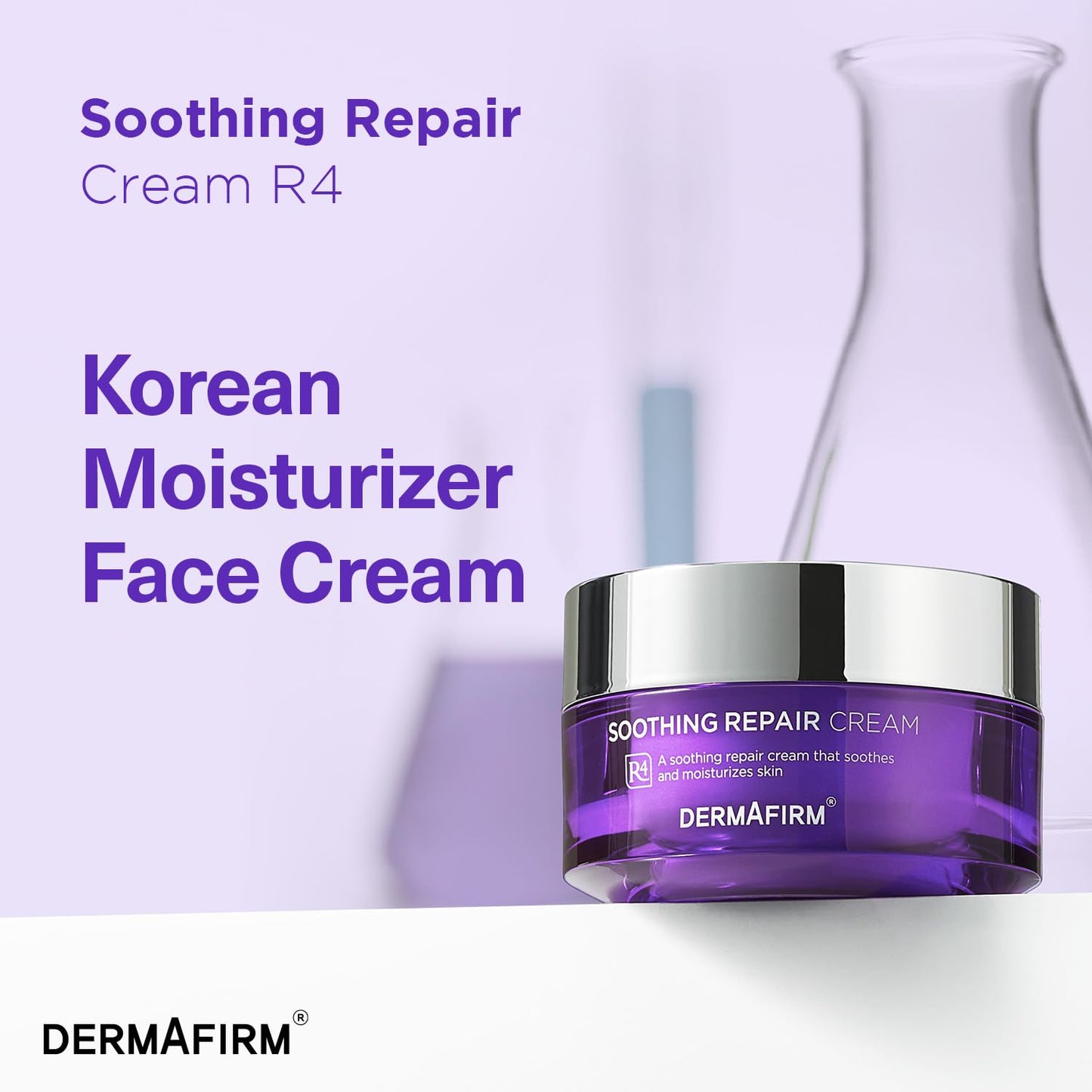Dermafirm Soothing Repair Hydrating Face Cream R4 | Daily Face Moisturizer Facial Lotion with Eucalyptus, Peptide and Collagen | Gentle for All Skin Types No Animal Trials No Paraben 1.69 fl oz
