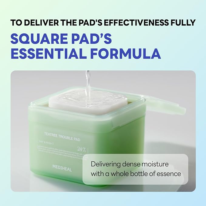 MEDIHEAL Toner Pads [Teatree] Trouble Care - Disney Pixar Edition - Quick Soothing for Sensitive Skin - Lactobacillus Acne Prone Skin - Vegan Face Gauze, Full Size 100 + Refill 100 (200 Count)