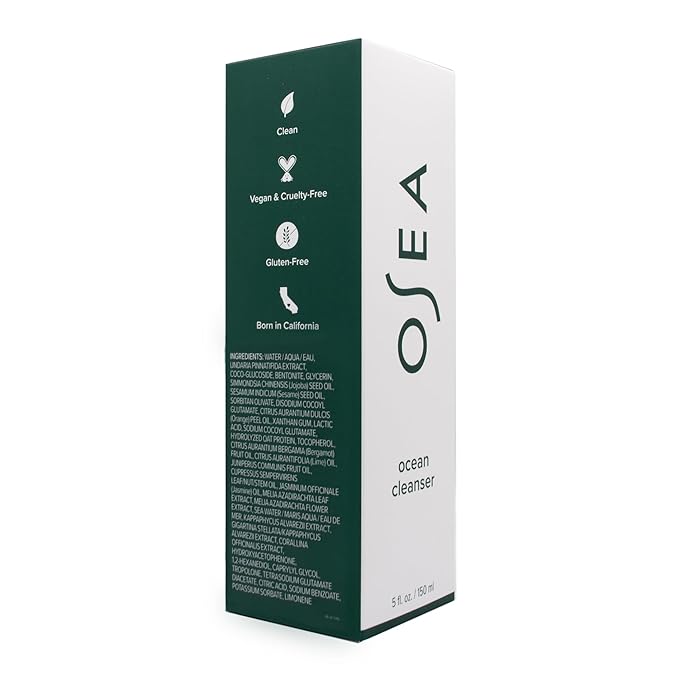OSEA Ocean Cleanser 5 oz - Nourishing Facial Cleansing Gel - Mineral-Rich Face Wash - Gentle Face Cleanser - Clean Beauty Skincare - Vegan & Cruelty-Free Facial Wash